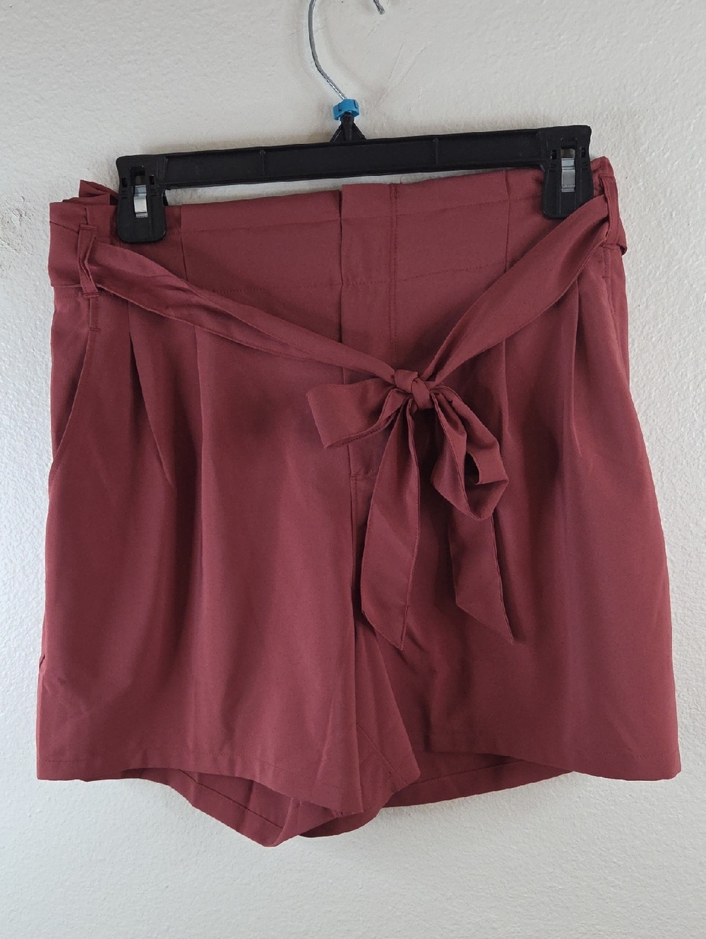 RBX High-Waist Tie-Belt Walking Shorts in Dusty Rose Large NWT$48